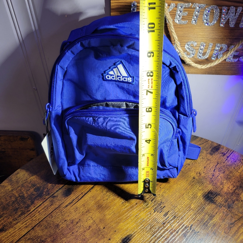Adidas Must have Royal Blue mini Backpack w/keychain - Picture 10 of 12